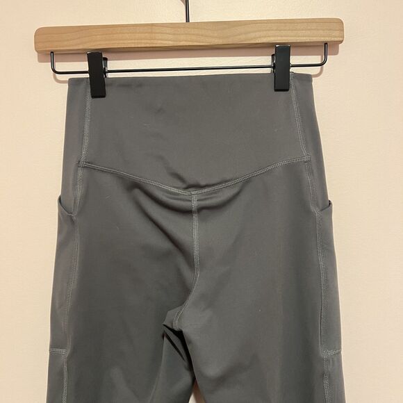 Girlfriend Collective Pocket 7/8 High Waisted Leggings Green/Grey Women's S - Picture 4 of 6